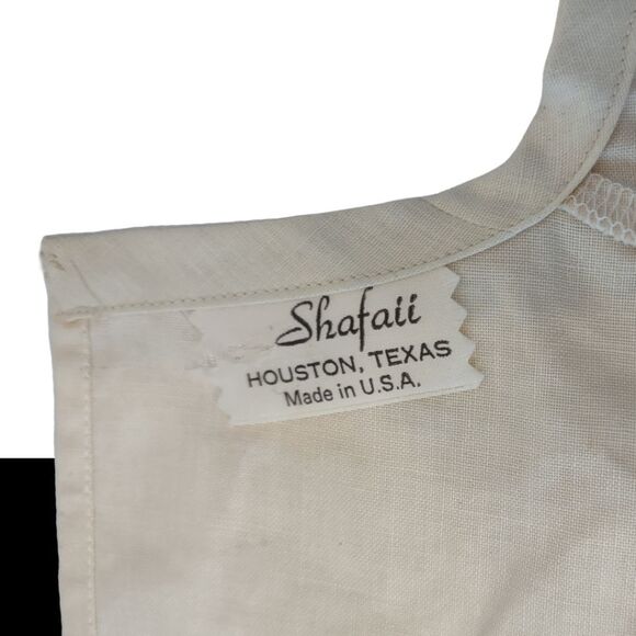 Shafii Vintage Hand Embroidered White Detachable Collar w Lace Circle Inset - Picture 3 of 14